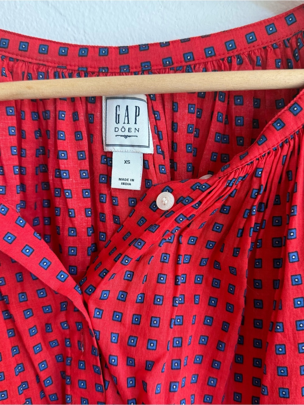Gap x Doen red print blouse - Picture 8 of 9